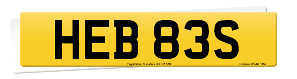 Registration number HEB 83S